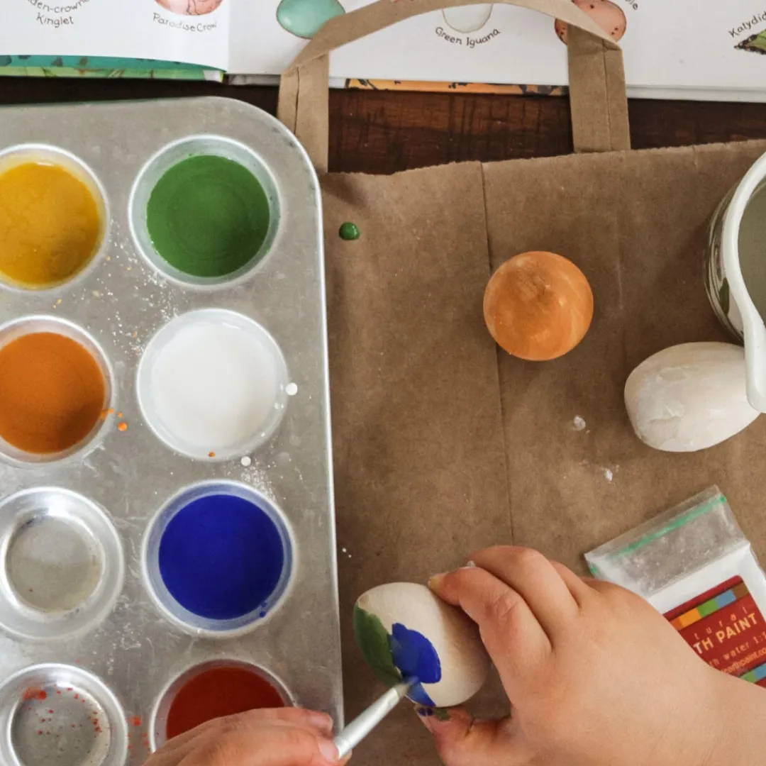 Natural Earth Paint Wooden Toys|2 Years < Wooden Egg-Painting Craft Kit