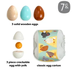 HABA Wooden Toys|4 Years < Wooden Eggs Play Food Set