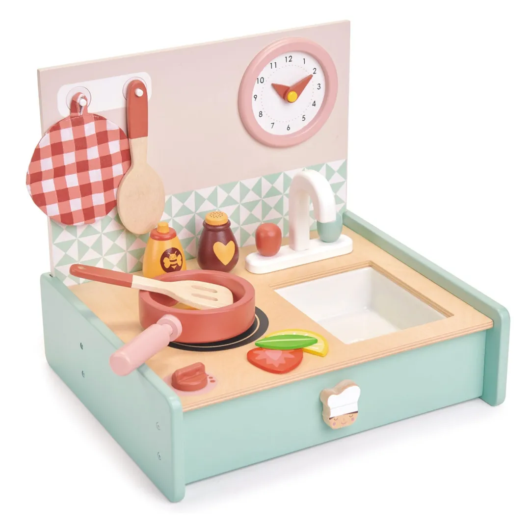 Tender Leaf Wooden Toys|4 Years < Wooden Fold-Away Mini Kitchenette