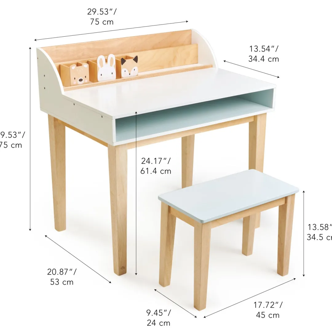 Tender Leaf Wooden Toys|4 Years < Wooden Forest Friends Desk and Chair