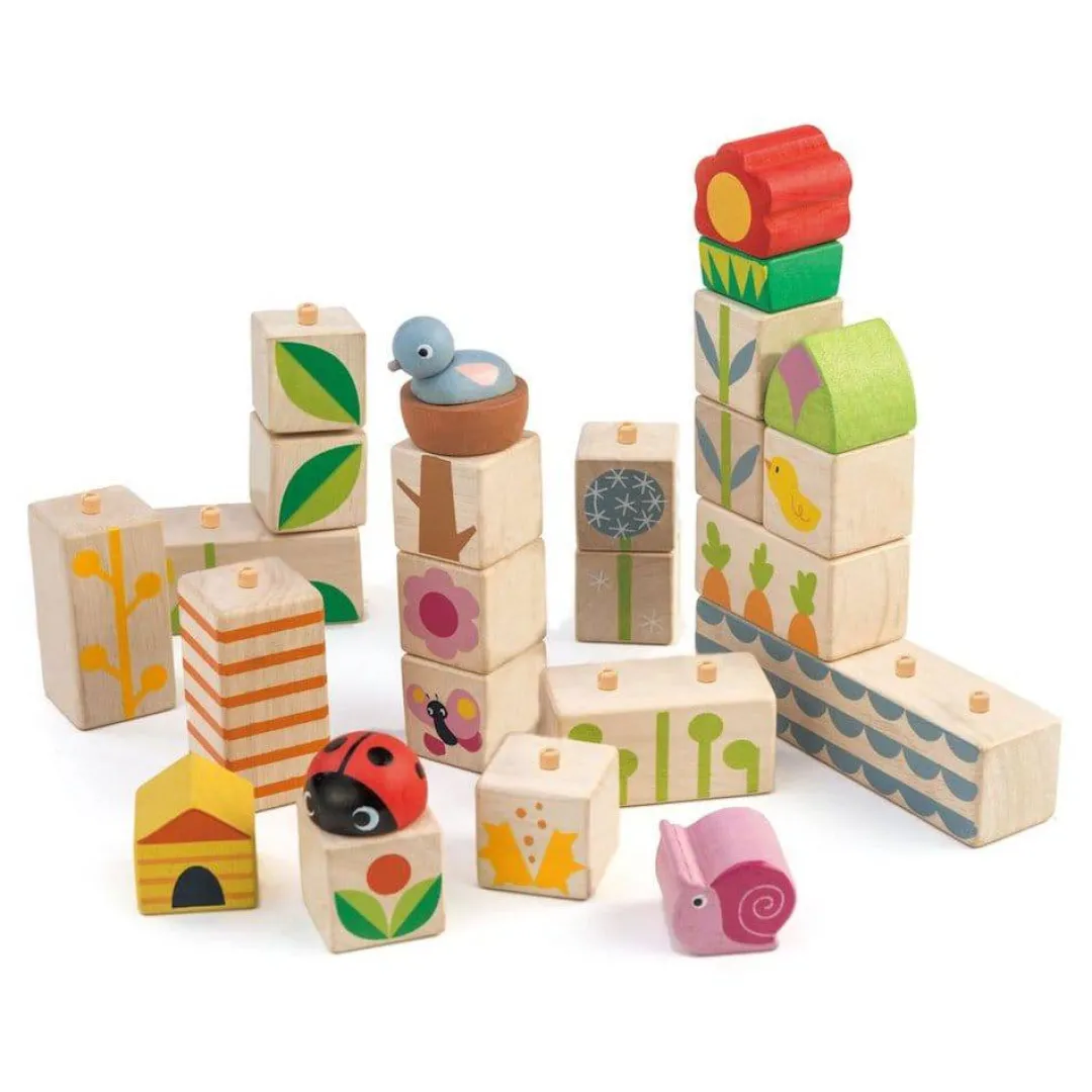 Tender Leaf Toys 12-24 Months|Wooden Toys < Wooden Garden Blocks Set