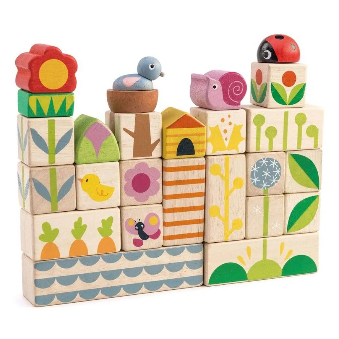 Tender Leaf Toys 12-24 Months|Wooden Toys < Wooden Garden Blocks Set