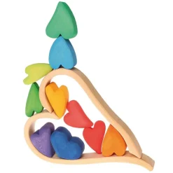 Grimm's Spiel u0026 Holz Wooden Toys|4 Years < Wooden Heart Blocks - Rainbow