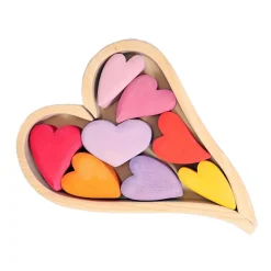 Grimm's Spiel u0026 Holz Wooden Toys|4 Years < Wooden Heart Blocks - Red