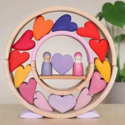 Grimm's Spiel u0026 Holz Wooden Toys|4 Years < Wooden Heart Blocks - Red