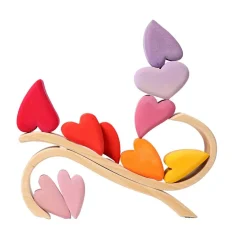 Grimm's Spiel u0026 Holz Wooden Toys|4 Years < Wooden Heart Blocks - Red