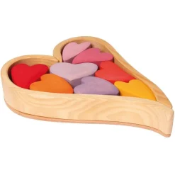 Grimm's Spiel u0026 Holz Wooden Toys|4 Years < Wooden Heart Blocks - Red