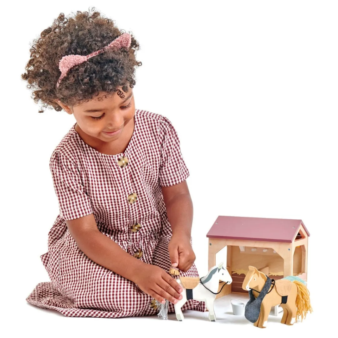 Tender Leaf Wooden Toys|4 Years < Wooden Horse Stable Play Set