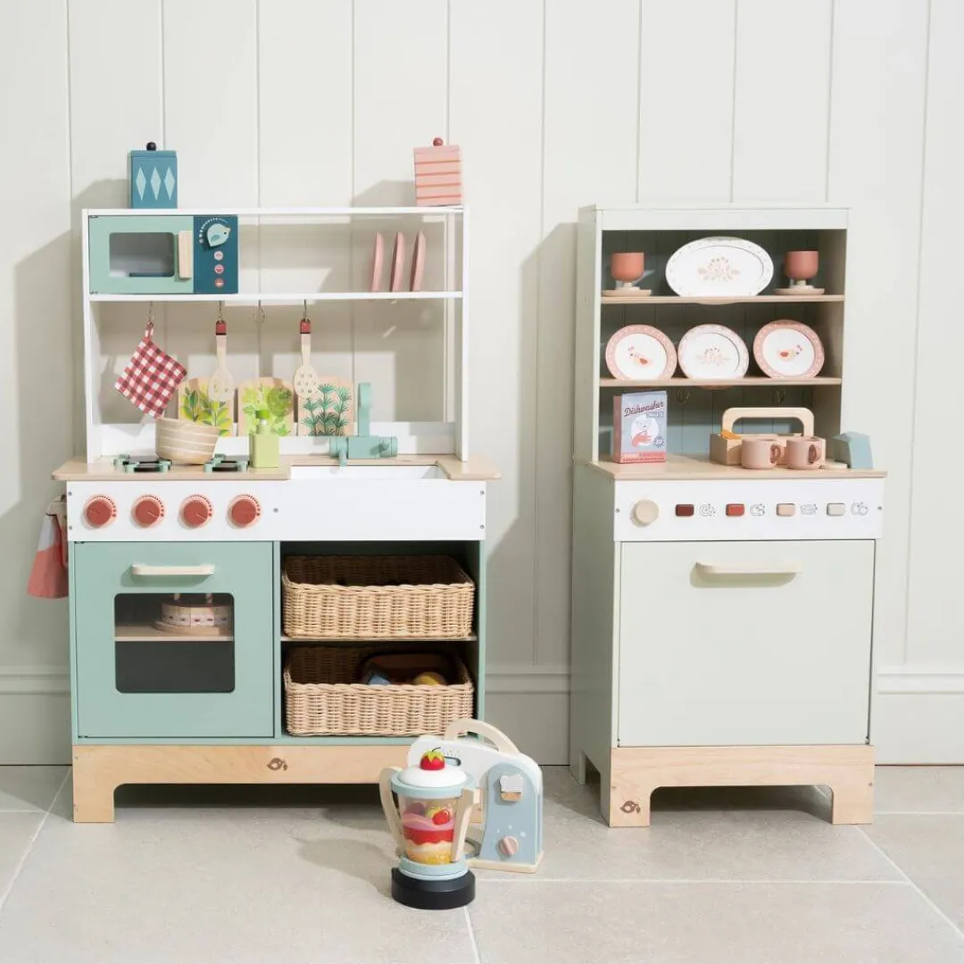 Tender Leaf Wooden Toys|4 Years < Wooden Kitchen Hutch and Dishwasher Playset