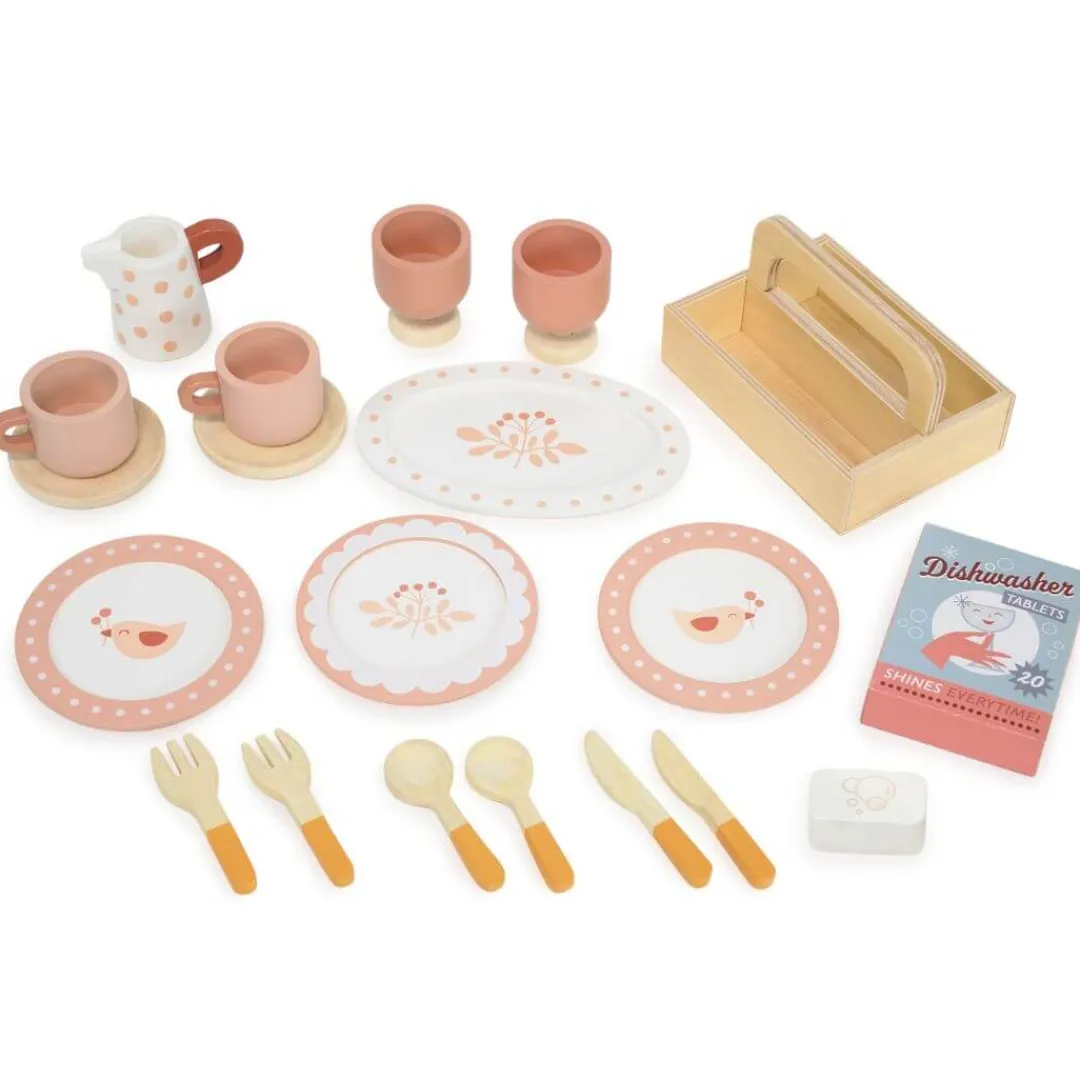 Tender Leaf Wooden Toys|4 Years < Wooden Kitchen Hutch and Dishwasher Playset