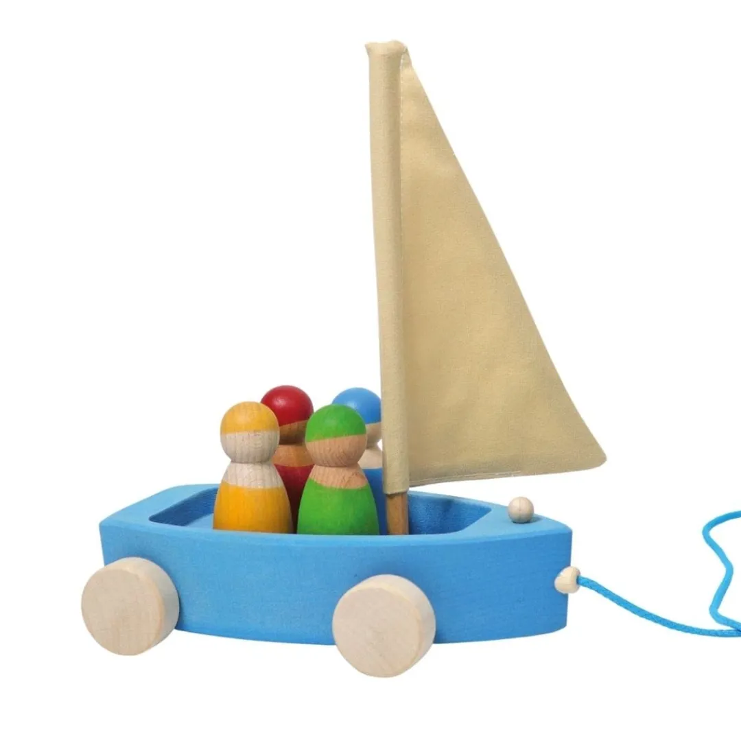 Grimm's Spiel u0026 Holz Outdoor Toys|12-24 Months < Wooden Land Yacht and Four Peg Friends