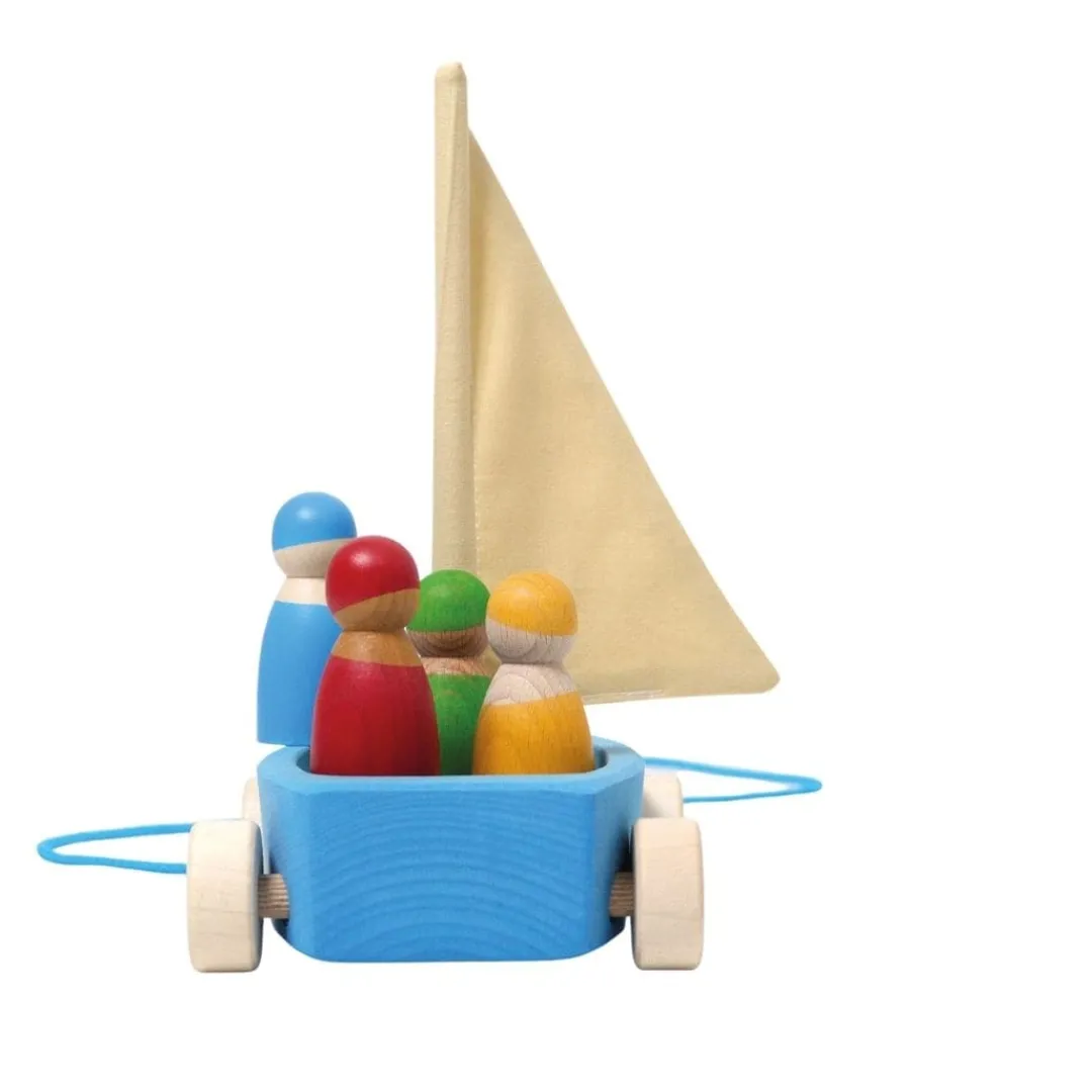 Grimm's Spiel u0026 Holz Outdoor Toys|12-24 Months < Wooden Land Yacht and Four Peg Friends