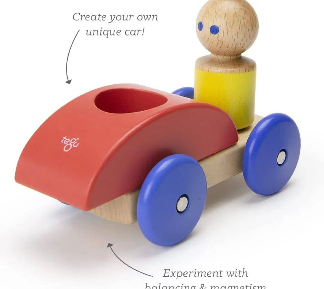 Tegu 12-24 Months|2 Years < Wooden Magnetic Racer - Red