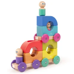Tegu 12-24 Months|2 Years < Wooden Magnetic Rainbow Tram