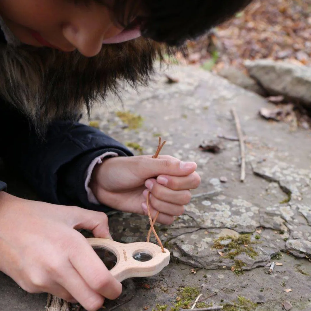 Kikkerland Design Outdoor Toys|Wooden Toys < Wooden Magnifying Glass - Dual Magnifier