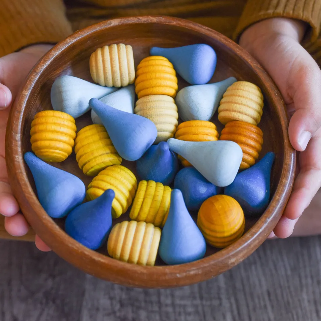 Grapat Wooden Toys|4 Years < Wooden Mandala Set, Blue Raindrops