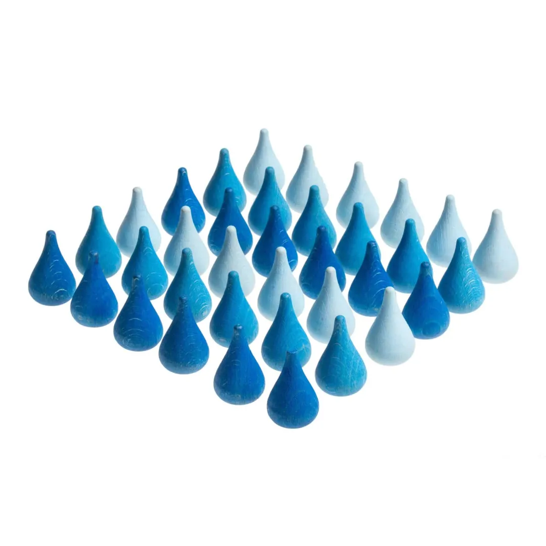 Grapat Wooden Toys|4 Years < Wooden Mandala Set, Blue Raindrops