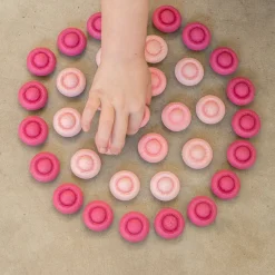Grapat Wooden Toys|4 Years < Wooden Mandala Set, Pink Flowers