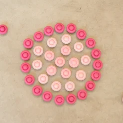 Grapat Wooden Toys|4 Years < Wooden Mandala Set, Pink Flowers