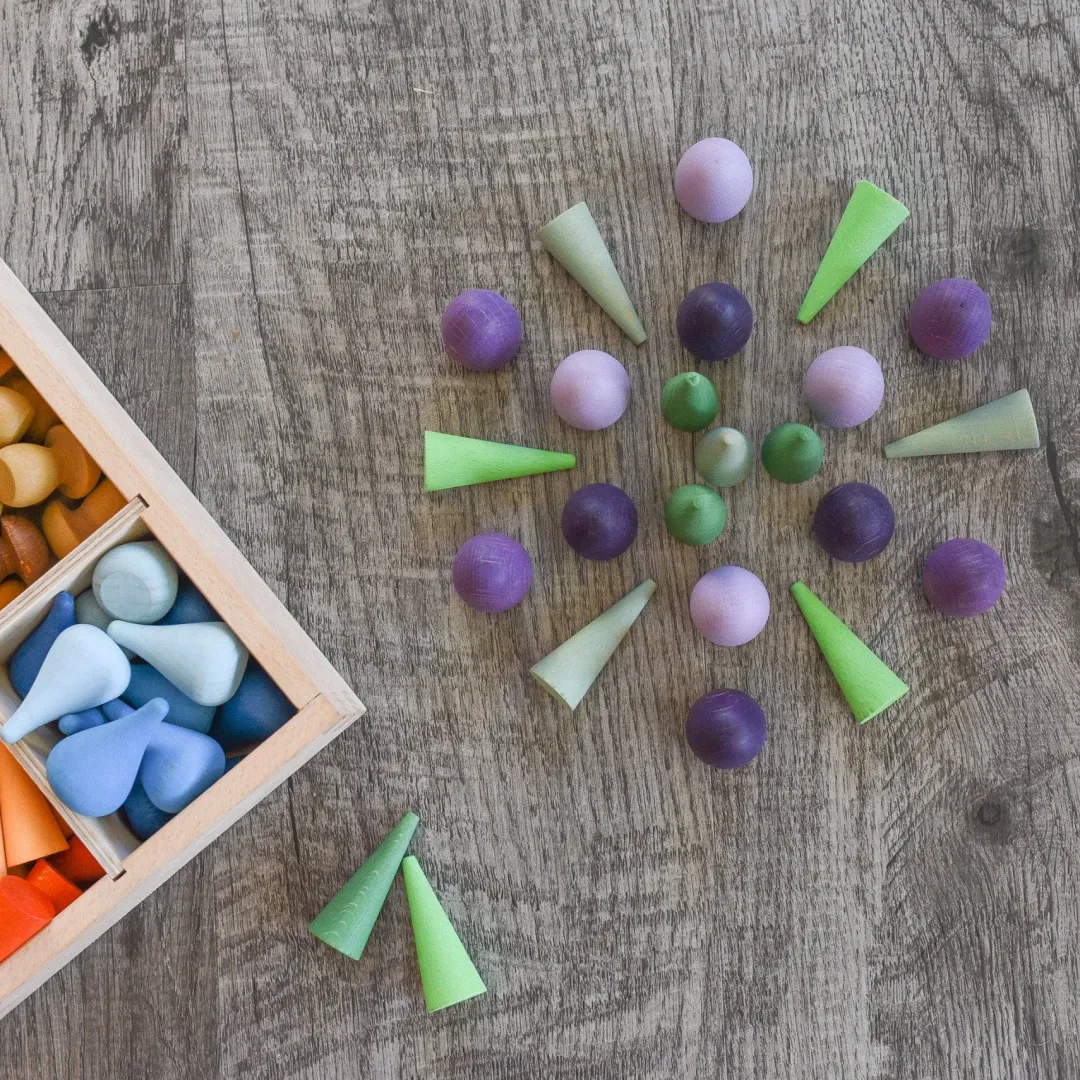 Grapat Wooden Toys|4 Years < Wooden Mandala Set, Purple Eggs