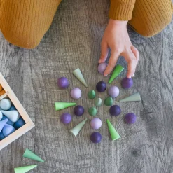Grapat Wooden Toys|4 Years < Wooden Mandala Set, Purple Eggs