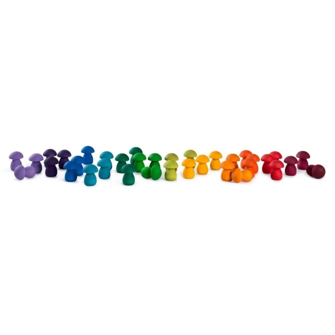 Grapat Wooden Toys|4 Years < Wooden Mandala Set - Rainbow Mushrooms