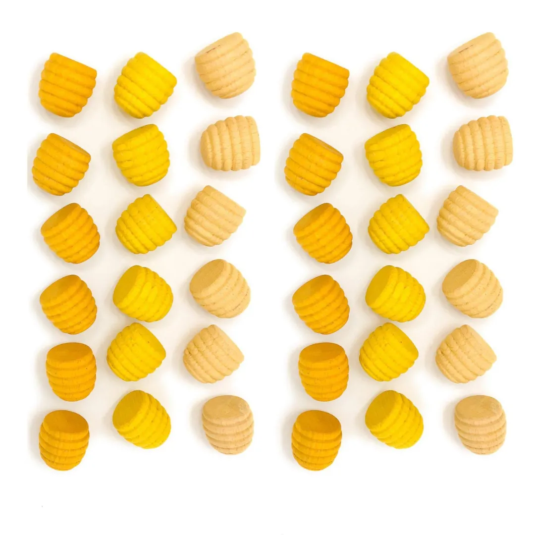 Grapat Wooden Toys|4 Years < Wooden Mandala Set, Yellow Beehives