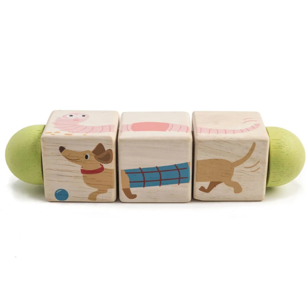 Tender Leaf Toys 12-24 Months|Wooden Toys < Wooden Mix and Match Twisting Puzzle