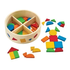 PlanToys Wooden Toys|Early Learning < Wooden Mosaic Shapes with Container