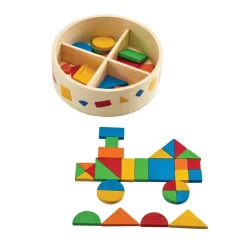 PlanToys Wooden Toys|Early Learning < Wooden Mosaic Shapes with Container