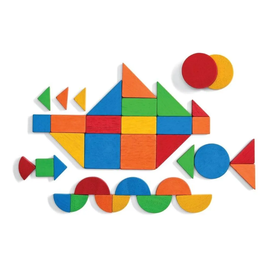 PlanToys Wooden Toys|Early Learning < Wooden Mosaic Shapes with Container
