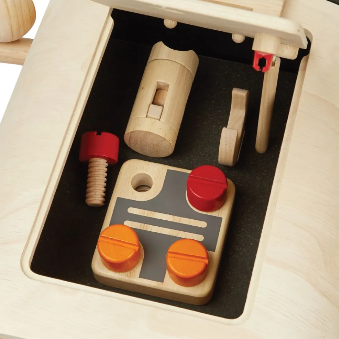 PlanToys USA 4 Years|3 Years < Wooden Motor Mechanic Car Repair Set