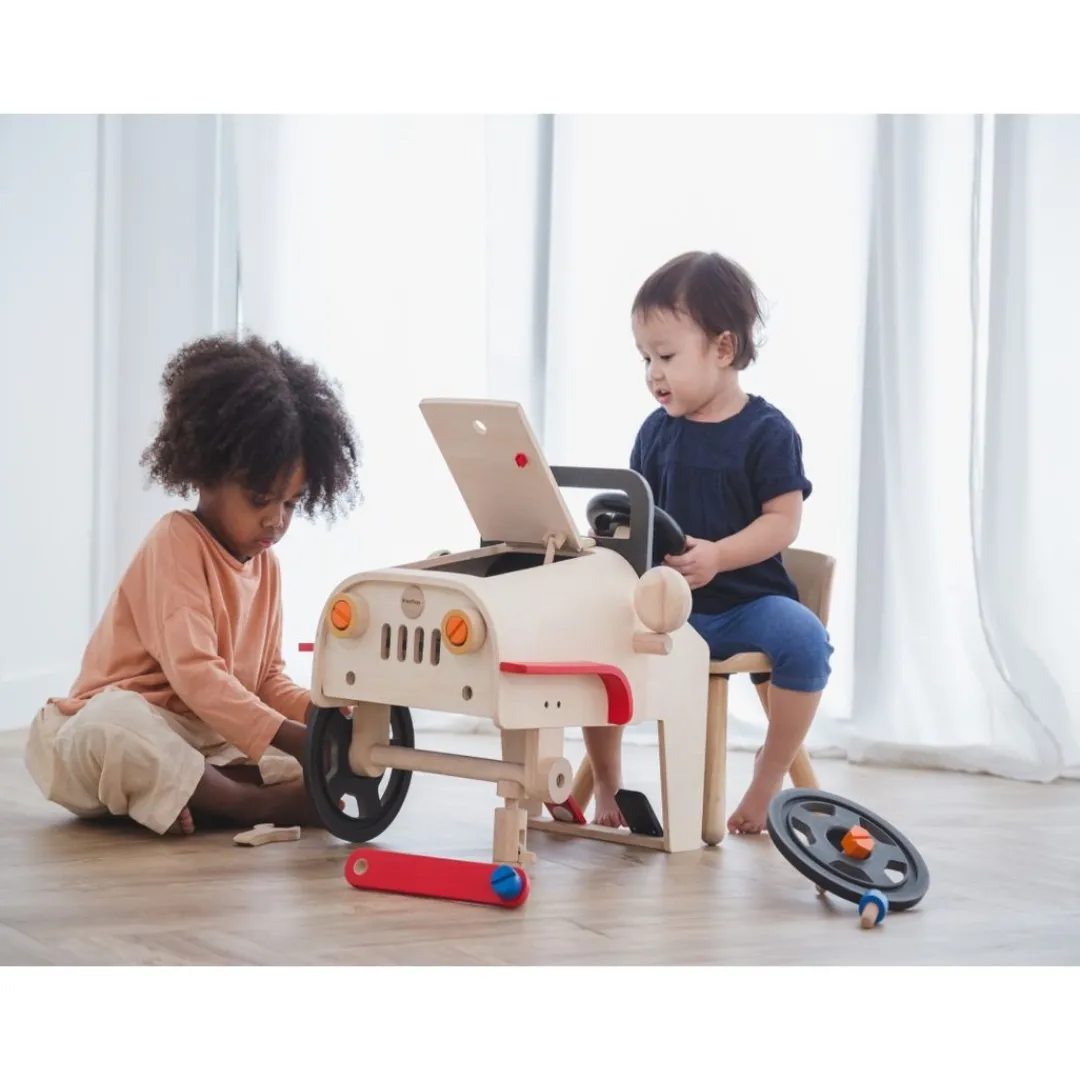 PlanToys USA 4 Years|3 Years < Wooden Motor Mechanic Car Repair Set