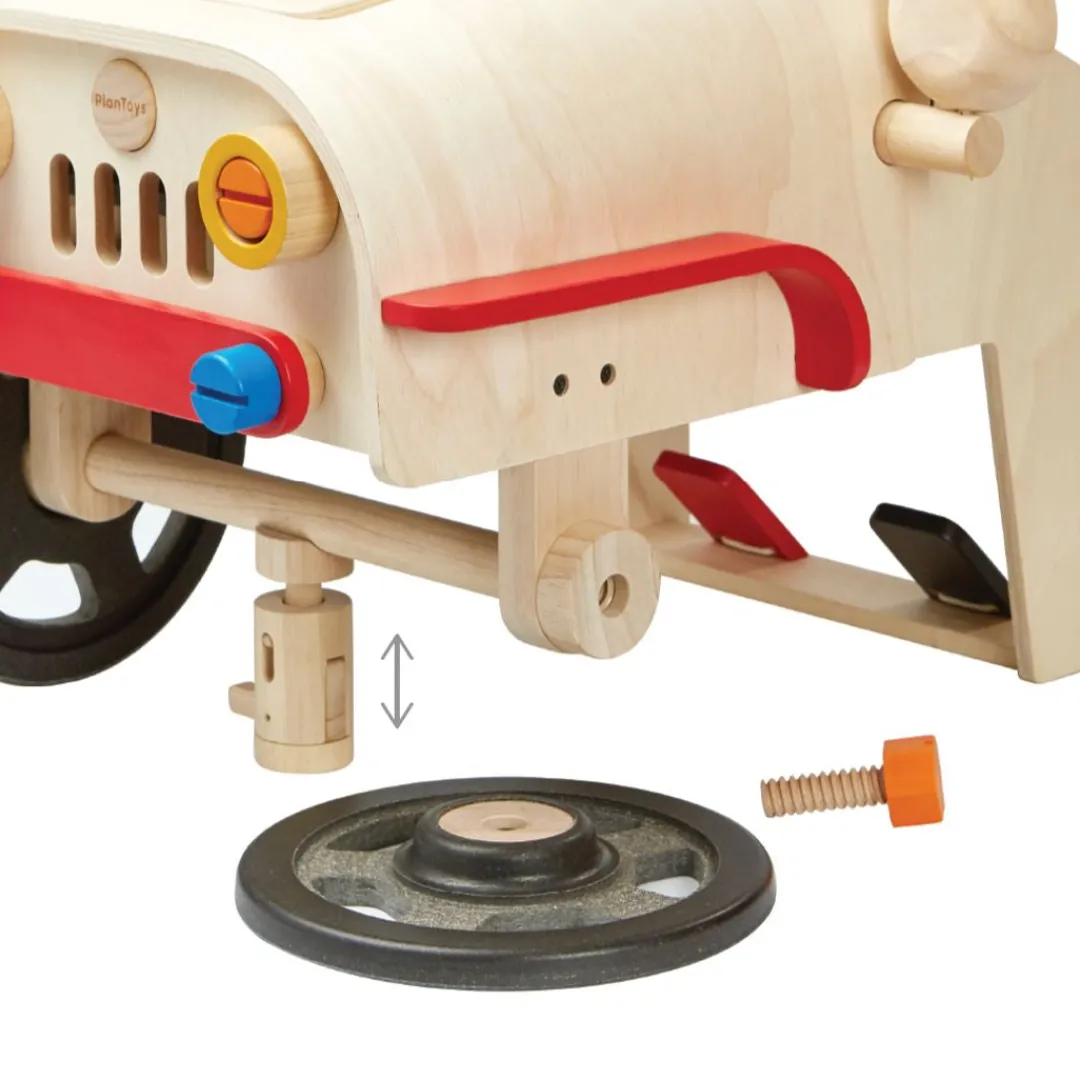 PlanToys USA 4 Years|3 Years < Wooden Motor Mechanic Car Repair Set