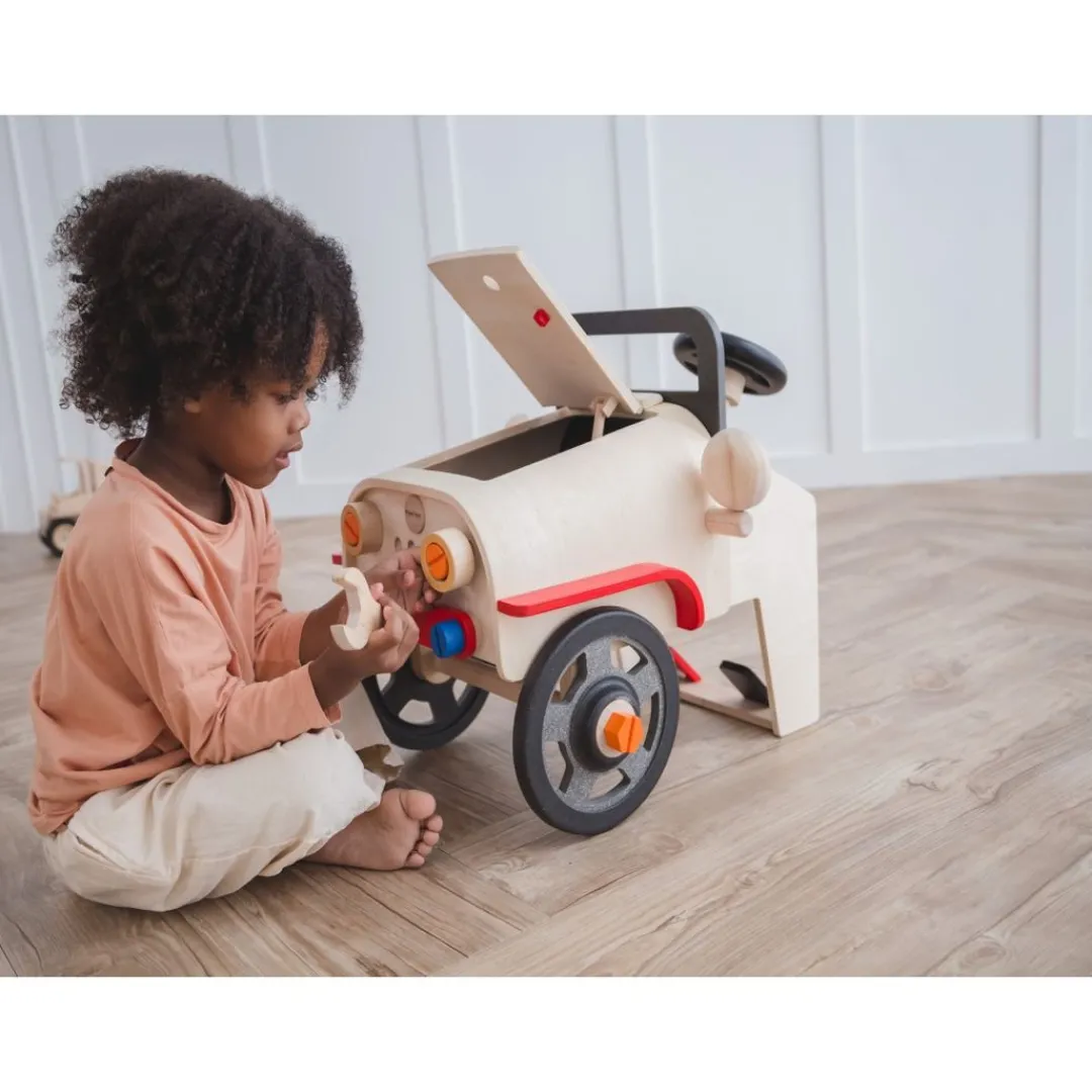 PlanToys USA 4 Years|3 Years < Wooden Motor Mechanic Car Repair Set