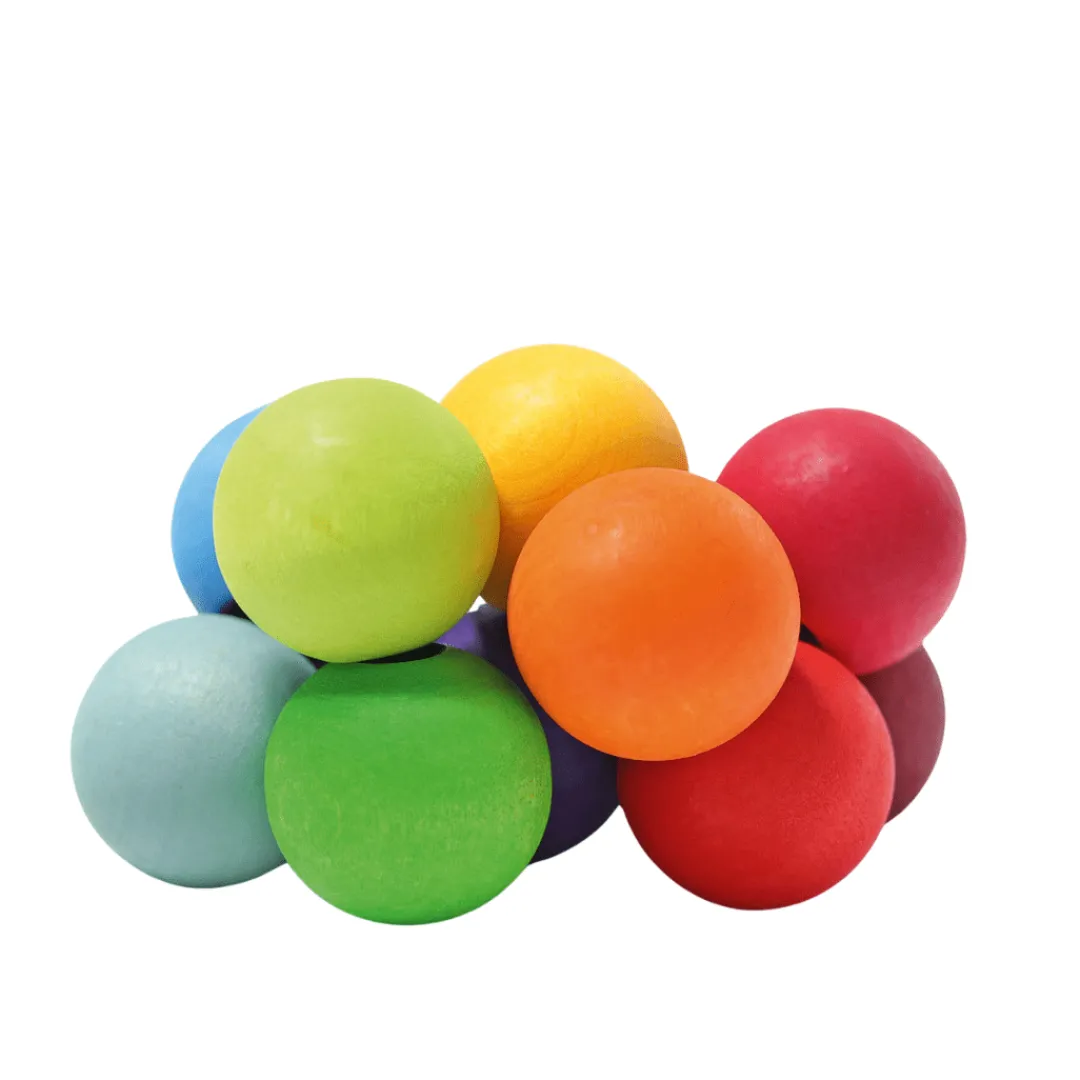 Grimm's Spiel u0026 Holz 12-24 Months|Wooden Toys < Wooden Rainbow Beads Grasper - Baby Clutching Toy