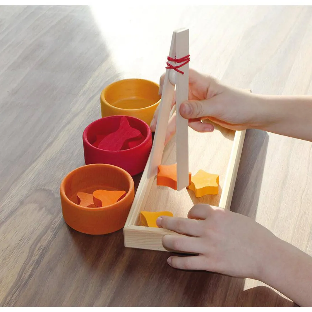 Grimm's Spiel u0026 Holz 12-24 Months|Early Learning < Wooden Rainbow Bowls Sorting Game