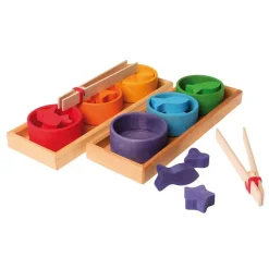 Grimm's Spiel u0026 Holz 12-24 Months|Early Learning < Wooden Rainbow Bowls Sorting Game