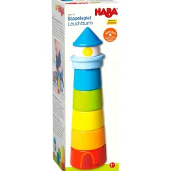 HABA 12-24 Months|Wooden Toys < Wooden Rainbow Lighthouse Stacking Toy
