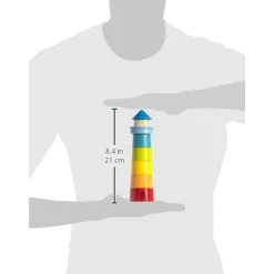 HABA 12-24 Months|Wooden Toys < Wooden Rainbow Lighthouse Stacking Toy