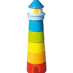 HABA 12-24 Months|Wooden Toys < Wooden Rainbow Lighthouse Stacking Toy