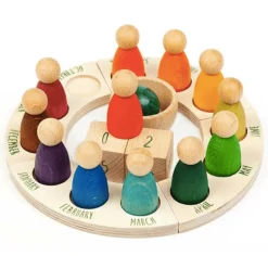 Grapat 12-24 Months|Summer Nature Table < Wooden Rainbow Perpetual Calendar with Peg Figures