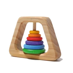 Grimm's Spiel u0026 Holz 12-24 Months|Wooden Toys < Wooden Rainbow Pyramid Rattle
