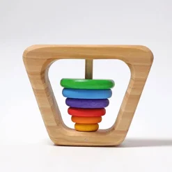Grimm's Spiel u0026 Holz 12-24 Months|Wooden Toys < Wooden Rainbow Pyramid Rattle