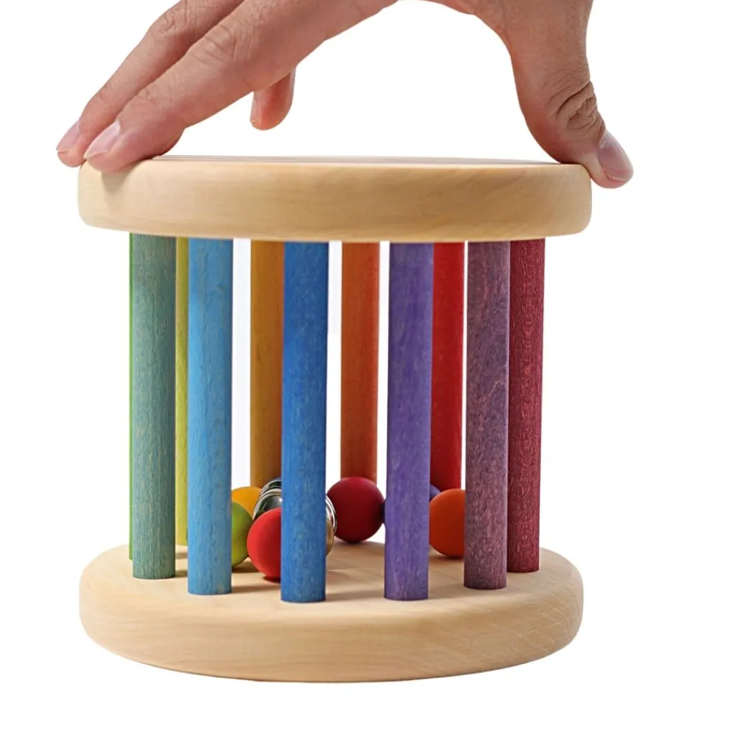 Grimm's Spiel u0026 Holz 12-24 Months|Wooden Toys < Wooden Rainbow Rolling Wheel