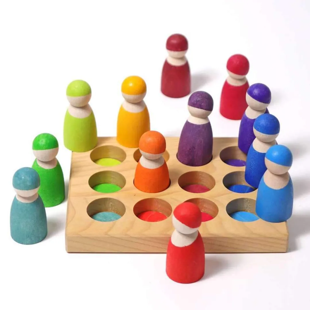 Grimm's Spiel u0026 Holz 12-24 Months|Early Learning < Wooden Rainbow Sorting Board
