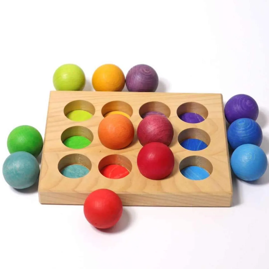 Grimm's Spiel u0026 Holz 12-24 Months|Early Learning < Wooden Rainbow Sorting Board