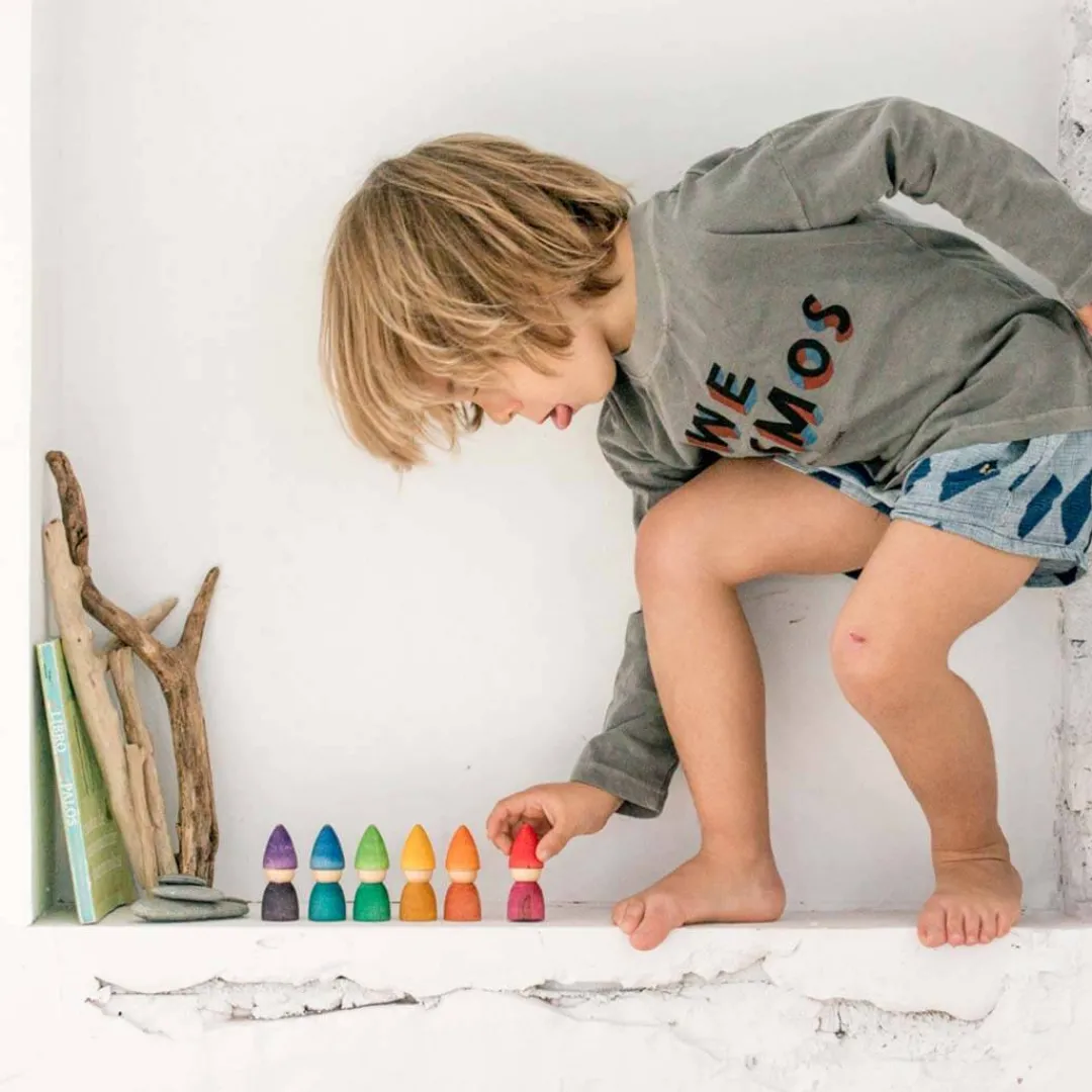 Grapat 12-24 Months|Dolls < 6 Wooden Rainbow Tomten Figures
