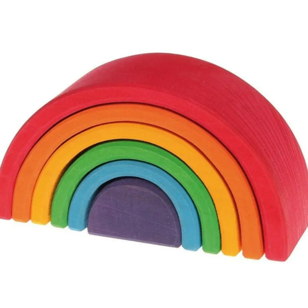 Grimm's Spiel u0026 Holz 12-24 Months|Wooden Toys < Wooden Rainbow Tunnel - 6 Piece