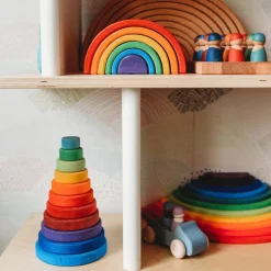 Grimm's Spiel u0026 Holz 12-24 Months|Wooden Toys < Wooden Rainbow Tunnel - 6 Piece